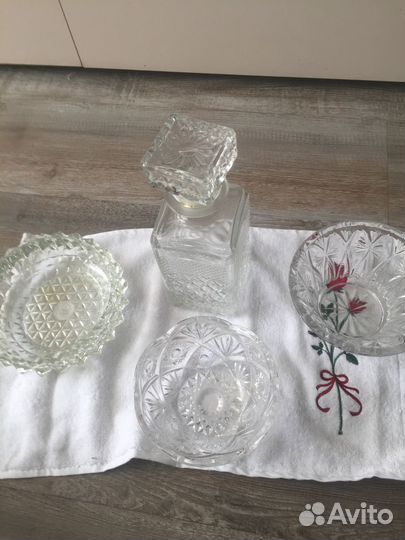 Вазы хрустальные большие СССР 2 шт