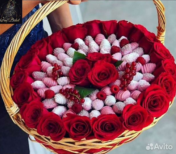 Клубника в шоколаде, роза, клубника