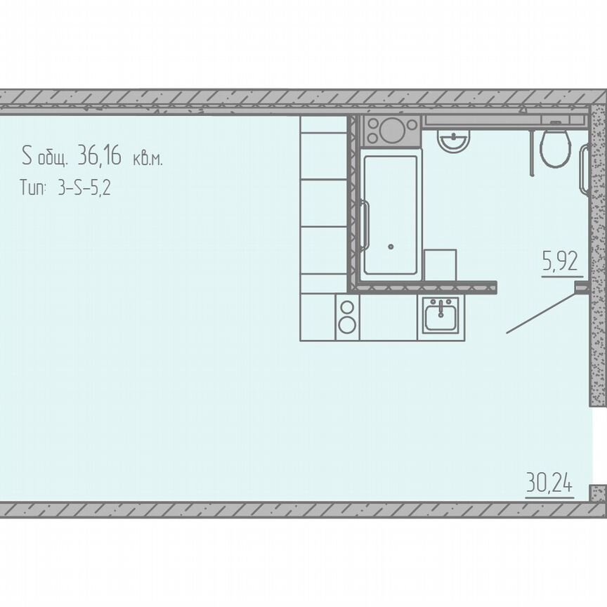 Апартаменты-студия, 39,5 м², 12/18 эт.