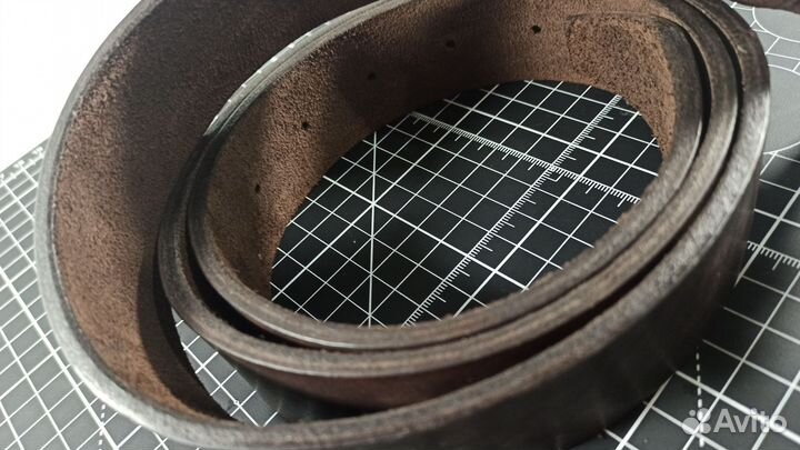 Мужской кожаный ремень ручная работа коричневый