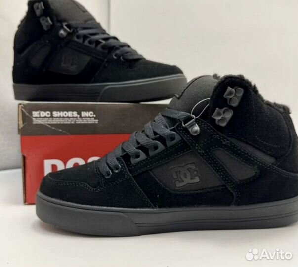 Кеды Зимние DC shoes с мехом черные