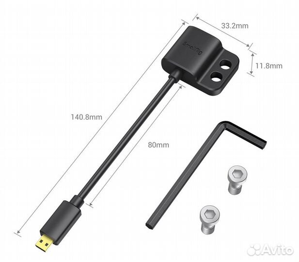 Адаптер кабеля hdmi SmallRig 3021 (hdmi D to A) Ultra Slim 4K, с креплением