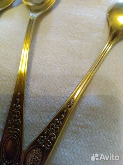 Мельхиоровые ложки, вилки СССР, позолота