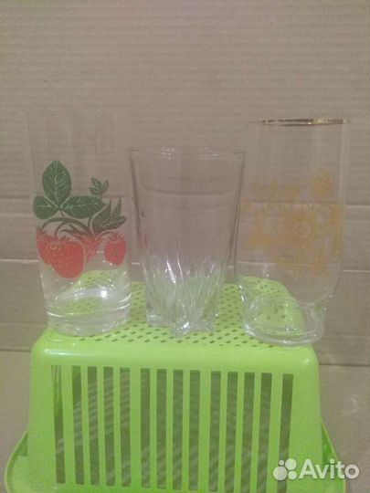 Посуда ссср. Солонка, тарелки, стаканы с рисунком