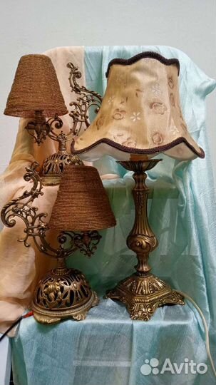 Лампа настольная, винтаж, бронза