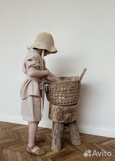 Панамка для девочки плетенная 2-4 года