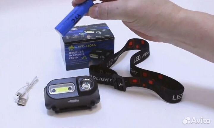 Фонарь налобный с сенсорным датчиком