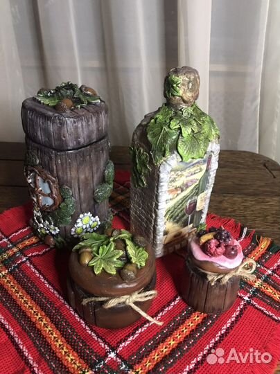 Бутылка декупаж