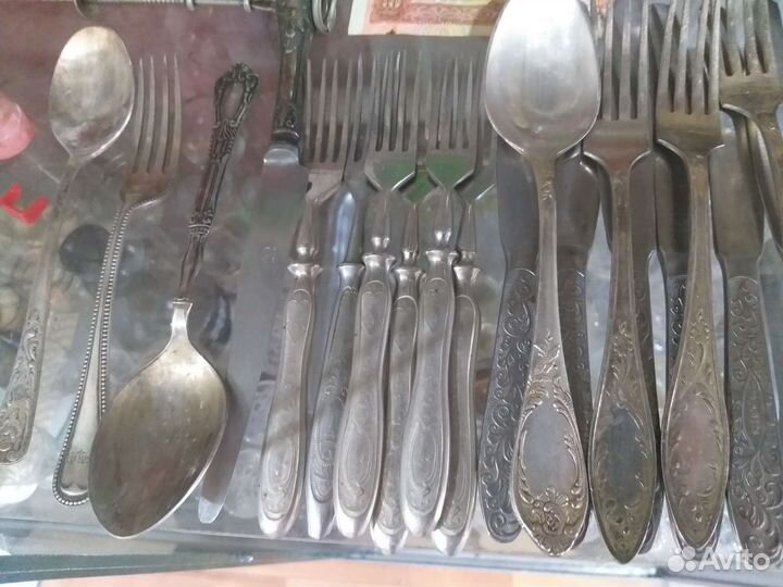 Ложки вилки мельхиор СССР