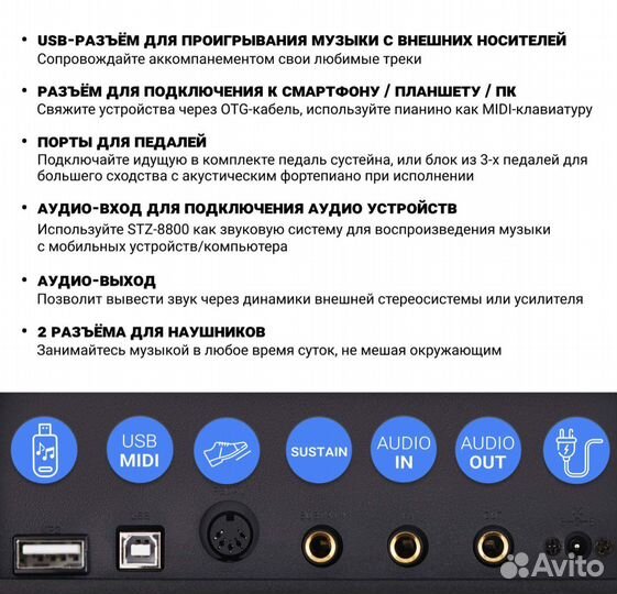 Цифровое пианино 88 клавиш