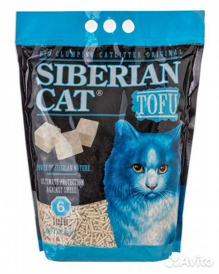 Сибирская кошка Комкующийся наполнитель Tofu 6 л