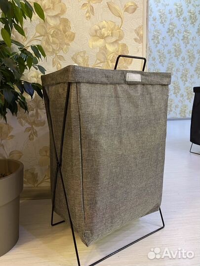 Корзина для белья серая