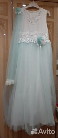 Платье нарядное с шарфом Турция