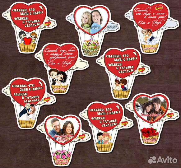 Магниты на свадьбу. Необычные фигурные