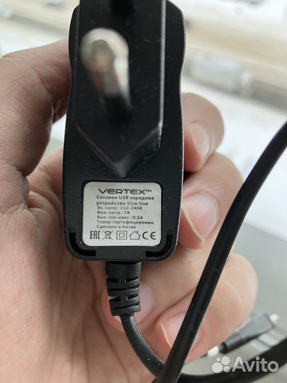 Зарядник Vertex Slim Line: micro usb, 5v 0,5A
