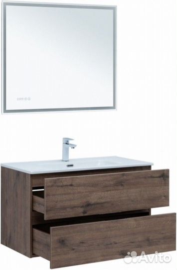 Мебель для ванной Aquanet Алвита New 90 с ящиками дуб веллингтон табак
