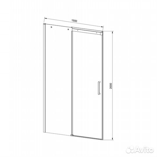 Душевая дверь Dice VDS-4D150CLB, 1500, черный, ст