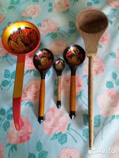 Деревянные ложки с росписью разных размеров