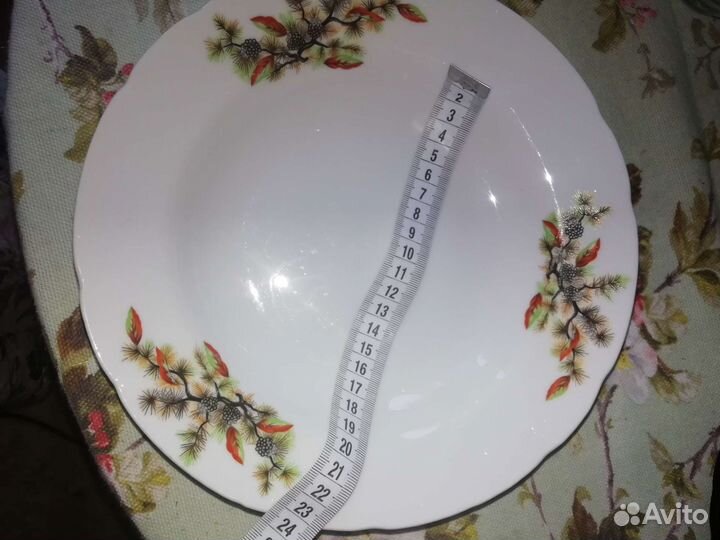 Тарелки из СССР Кедр с шишками 24 см антиквариат