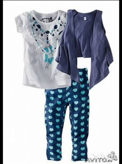 Комплект из 3 вещей - леггинсы, футболка, жилет