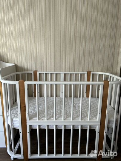 Кроватка Incanto Skandi Lux, белый - стойки бук