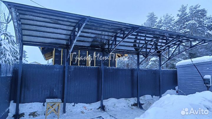 Навес консольный из металла 3*8 m