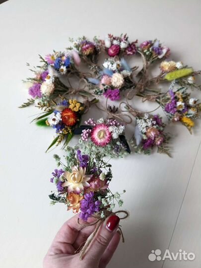 Мини-букетики из сухоцветов