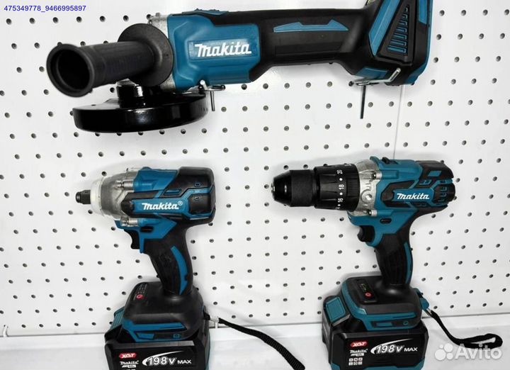 Набор Makita 3В1 Шуруповерт+ушм+Гайковерт