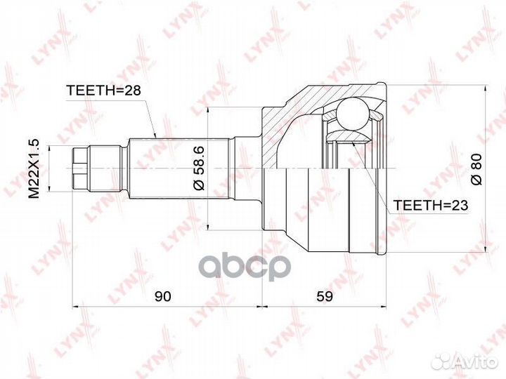 ШРУС наружный mazda 3(BK) 2.0-2.3T 03-09 co-3699