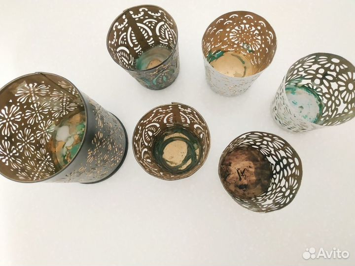 Подсвечники металлические, 6 штук