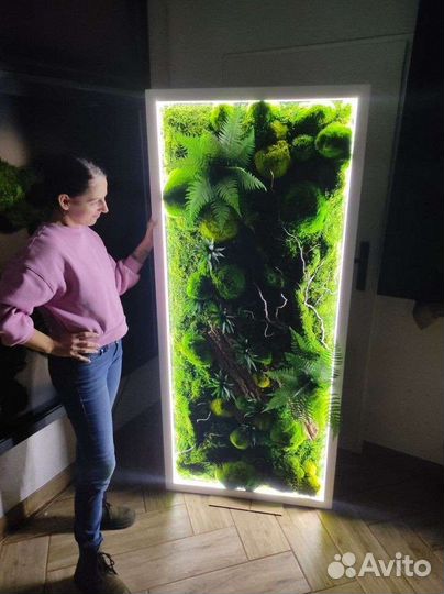 Мох,панно из стабилизированного мха