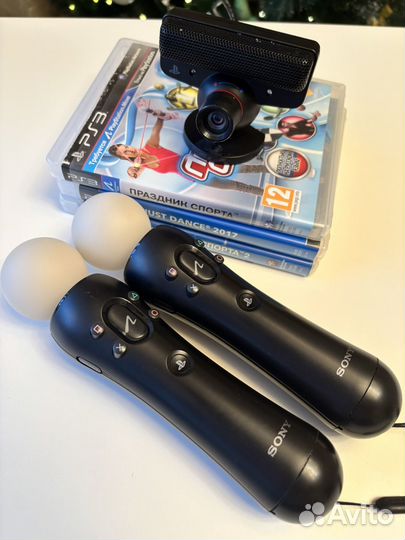 Sony playstation move + камера + диски