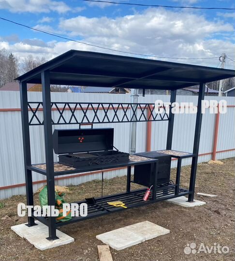 Мангал с крышей