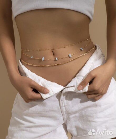 Цепочка - бодичейн на талию и живот