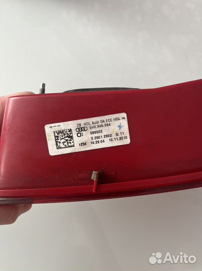 Фонарь задний правый внутренний audi a8 d4