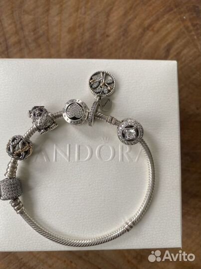 Браслет Pandora оригинал (серебряный) с шармами