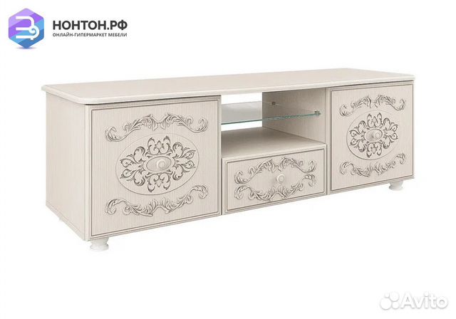 Тумба под тв Каролина вудлайн кремовый / сандал бе