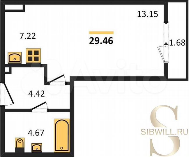 Квартира-студия, 29,5 м², 17/25 эт.