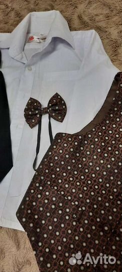 Рубашка с жилеткой, бабочка, галстук на 3-5 лет