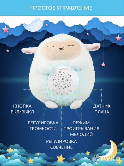 Ночник-проектор с датчиком плача