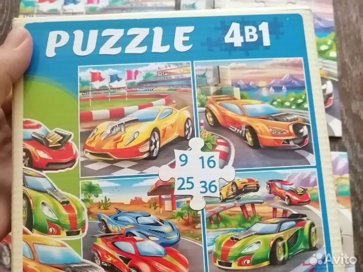 Пазлы для малышей, машины, Лео и Тиг