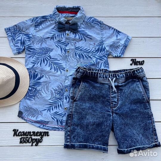 Комплект 134 размер рубашка шорты zara hm