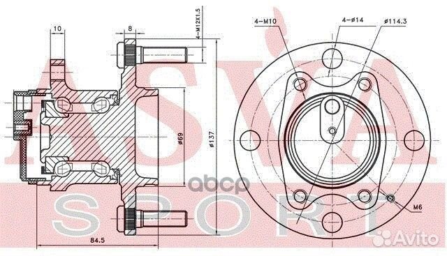 Ступица задняя С датчиком абс mtwh-Z30R asva