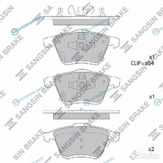 SP1768 колодки дисковые п. Mazda 6 2.0D 05