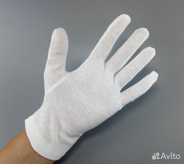 Перчатки белые, х/б