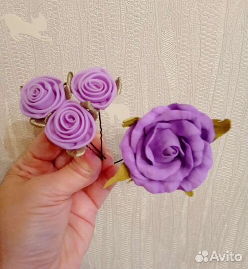 Свадебный,счастливы букет невесты фоамиран,заколки