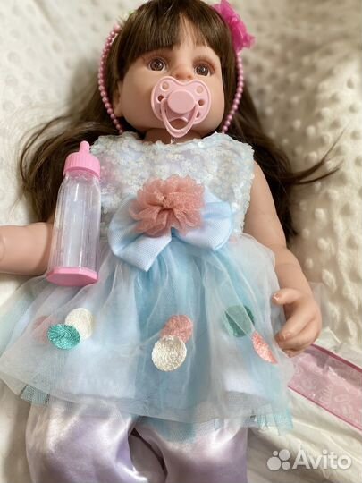 Кукла Реборн Новая 55 см со звуком в коробке