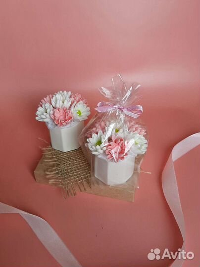 Подарок женщине, мыло ручной работы, бонбоньерка