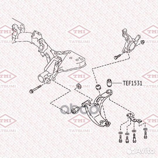 Сайлентблок переднего рычага задний TEF1531 TAT