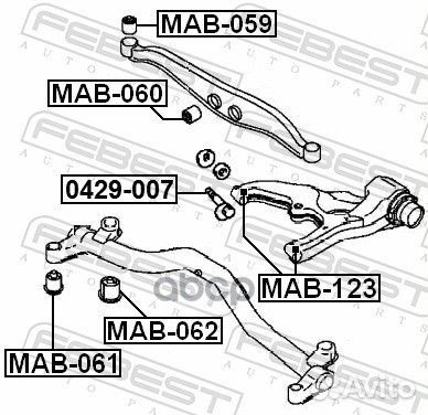 Сайлентблок заднего нижнего рычага MAB-123 Febest